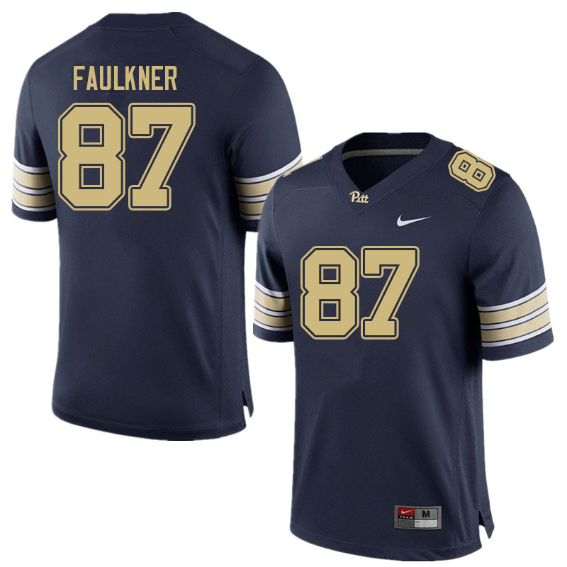 Men #87 Trevor Faulkner Pitt Panthers College Football Jerseys Sale-Navy